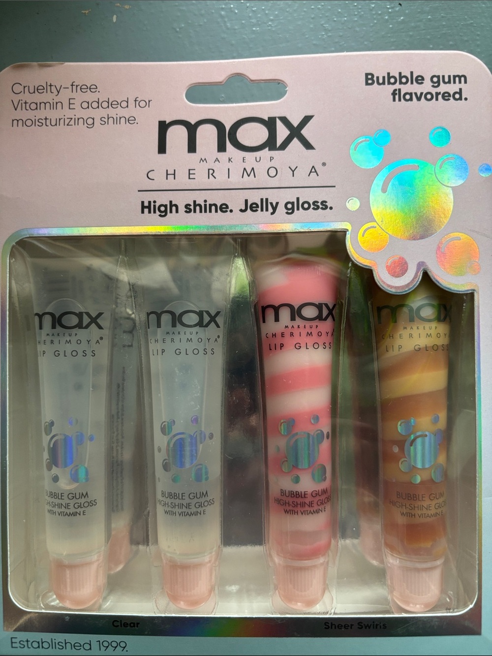 Cherimoya High Shine Jelly Lip Gloss Set of 4 with Vitamin E